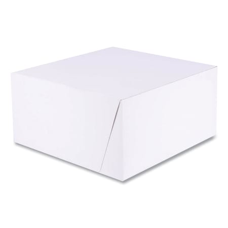 Sct White One-Piece Non-Window Bakery Boxes, Standard, 10 x 10 x 5, White/Kraft, Paper, 100PK 1576